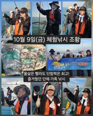 [피닉스피싱호] 10월 9일(금) 체험낚시 조황 - 물살은 빨라도 단합력은 최고! 즐거웠던 단체·가족 낚시